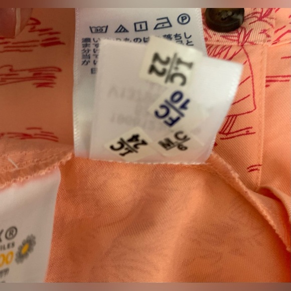 Lands End Tropical Button Drawstring Waist Womens Dress Sz XL Peach 0101 - Picture 7 of 8